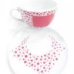 Pink Chalkboard Cup With Pink And Silver Dots,..